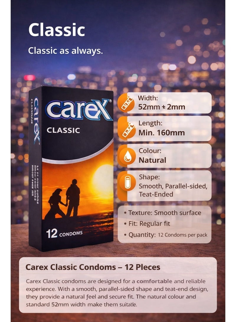 Carex Classic Condoms Pack of 6 Boxes (72 Pieces) – Reliable Protection, Comfortable Fit, Premium Quality Latex Condoms - Image 4